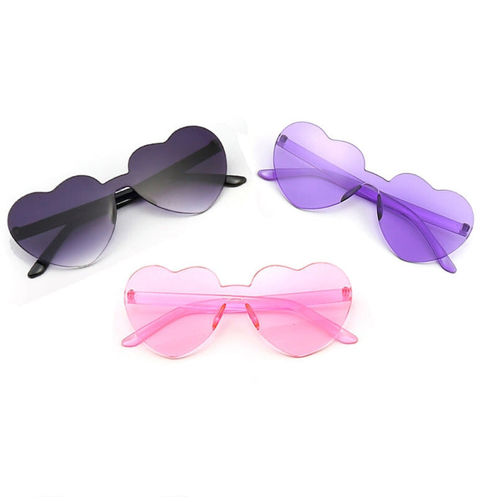 Wholesale Plastic Rimless Heart Shaped One Piece Sunglasses Kids Glasses JDC-SG-XingY002 Sunglasses 兴业 Wholesale Jewelry JoyasDeChina Joyas De China