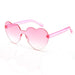 Wholesale Plastic Rimless Heart Shaped One Piece Sunglasses Kids Glasses JDC-SG-XingY002 Sunglasses 兴业 gradient color pink Wholesale Jewelry JoyasDeChina Joyas De China