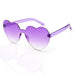 Wholesale Plastic Rimless Heart Shaped One Piece Sunglasses Kids Glasses JDC-SG-XingY002 Sunglasses 兴业 gradient color purple Wholesale Jewelry JoyasDeChina Joyas De China