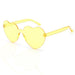 Wholesale Plastic Rimless Heart Shaped One Piece Sunglasses Kids Glasses JDC-SG-XingY002 Sunglasses 兴业 Light yellow Wholesale Jewelry JoyasDeChina Joyas De China