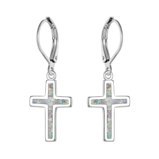 Wholesale Plating Alloy Cross Opal Earrings JDC-ES-WenT007 Earrings 润涛 Wholesale Jewelry JoyasDeChina Joyas De China