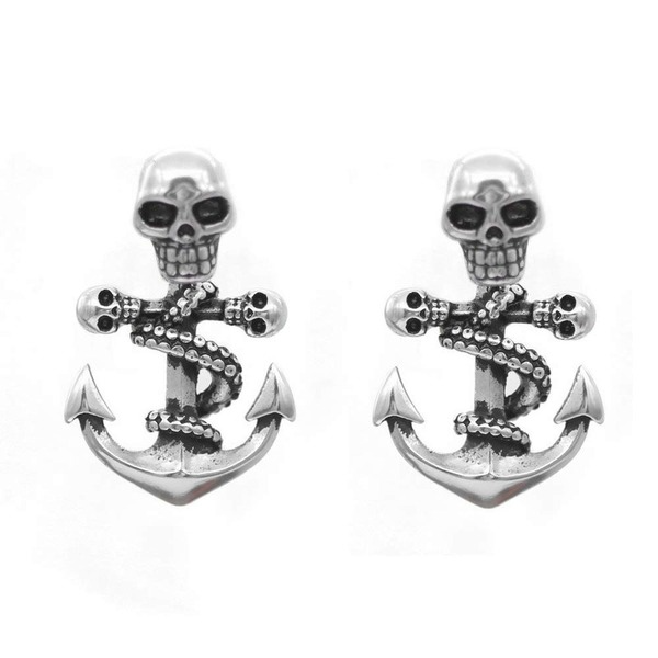 Wholesale Plating Alloy Fork Anchor Skull Earrings JDC-ES-WenT014 Earrings 润涛 Wholesale Jewelry JoyasDeChina Joyas De China