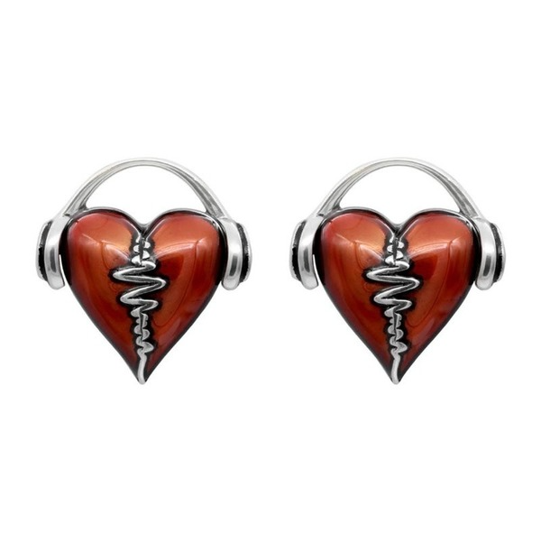 Wholesale Plating Alloy Heart Rock Punk Earrings JDC-ES-WenT012 Earrings 润涛 Wholesale Jewelry JoyasDeChina Joyas De China