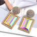 Wholesale Plating Alloy Rhinestone Large Glass Earrings JDC-ES-SK015 Earrings 深刻 black 1 Wholesale Jewelry JoyasDeChina Joyas De China