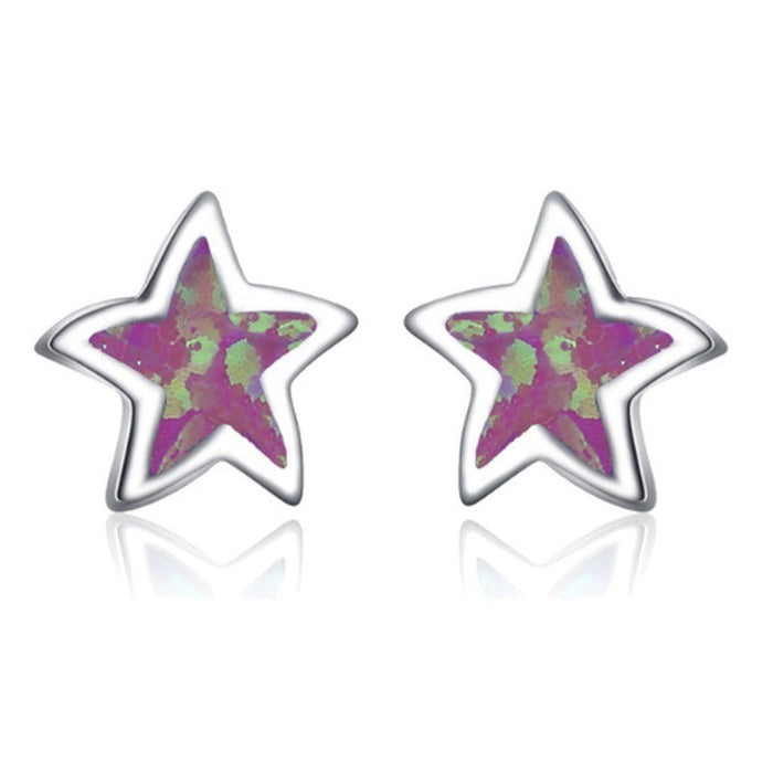 Wholesale Plating Alloy Star Opal Earrings JDC-ES-WenT008 Earrings 润涛 red Wholesale Jewelry JoyasDeChina Joyas De China