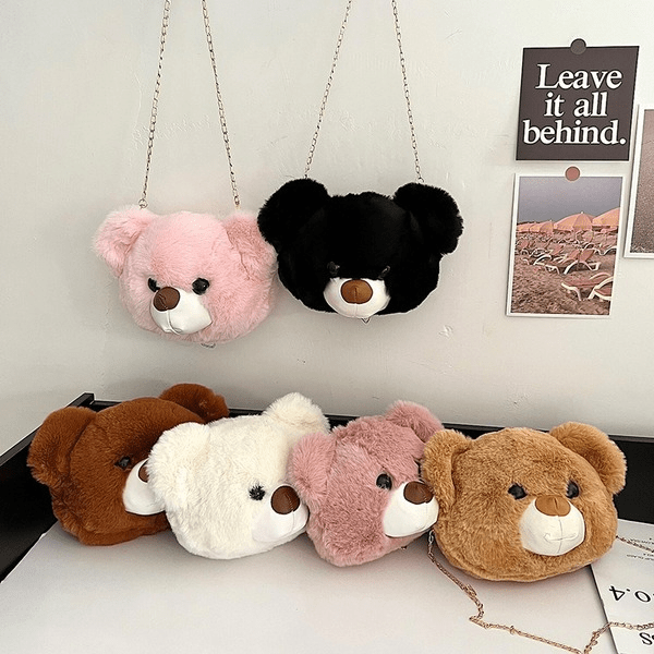 Wholesale Plush Bear Head Shoulder Bag JDC-SD-MF035 Shoulder Bags 满丰 Wholesale Jewelry JoyasDeChina Joyas De China