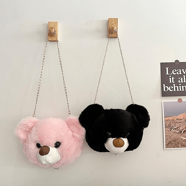 Wholesale Plush Bear Head Shoulder Bag JDC-SD-MF035 Shoulder Bags 满丰 Wholesale Jewelry JoyasDeChina Joyas De China