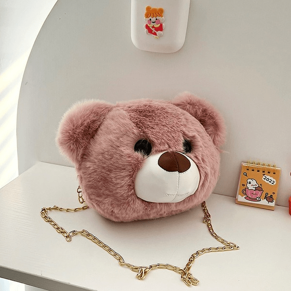 Wholesale Plush Bear Head Shoulder Bag JDC-SD-MF035 Shoulder Bags 满丰 Wholesale Jewelry JoyasDeChina Joyas De China