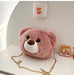 Wholesale Plush Bear Head Shoulder Bag JDC-SD-MF035 Shoulder Bags 满丰 deep pink Wholesale Jewelry JoyasDeChina Joyas De China