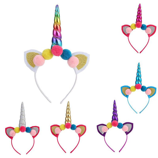 Bulk Jewelry Wholesale plush colorful children unicorn headband JDC-HD-m009 Wholesale factory from China YIWU China