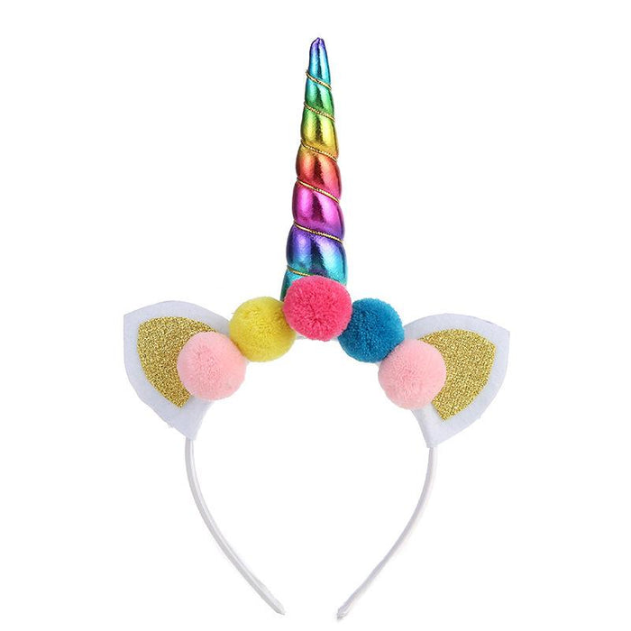 Bulk Jewelry Wholesale plush colorful children unicorn headband JDC-HD-m009 Wholesale factory from China YIWU China