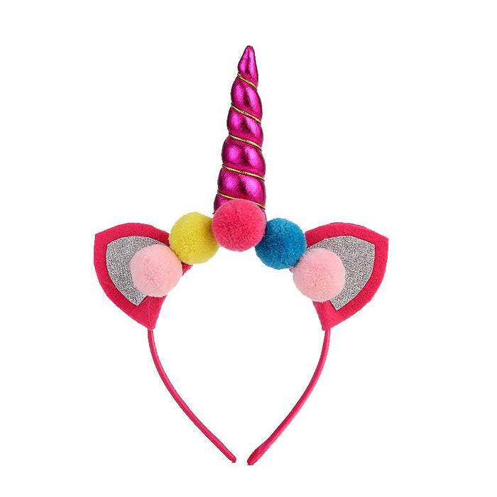 Bulk Jewelry Wholesale plush colorful children unicorn headband JDC-HD-m009 Wholesale factory from China YIWU China