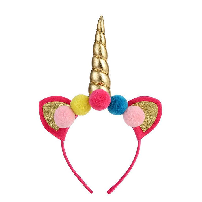 Bulk Jewelry Wholesale plush colorful children unicorn headband JDC-HD-m009 Wholesale factory from China YIWU China