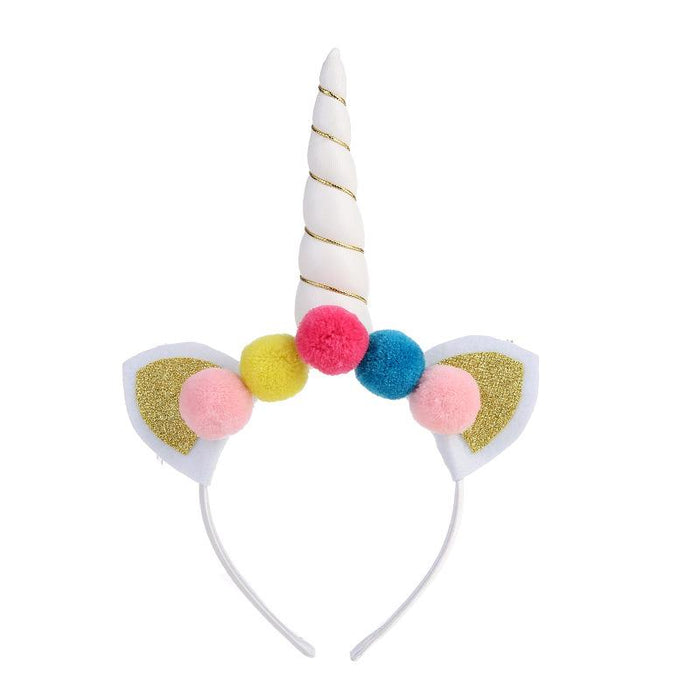 Bulk Jewelry Wholesale plush colorful children unicorn headband JDC-HD-m009 Wholesale factory from China YIWU China