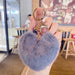 Wholesale Plush Leather Heart Tassel Pom Pom Keychain JDC-KC-JG157 Keychains 金葛 blue OPP bag Wholesale Jewelry JoyasDeChina Joyas De China