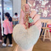 Wholesale Plush Leather Heart Tassel Pom Pom Keychain JDC-KC-JG157 Keychains 金葛 green OPP bag Wholesale Jewelry JoyasDeChina Joyas De China