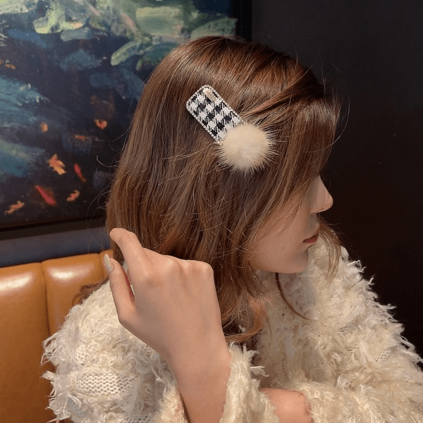 Wholesale Plush Mink Hair Clip JDC-HC-GSMC015 Hair Clips 曌彩 Wholesale Jewelry JoyasDeChina Joyas De China