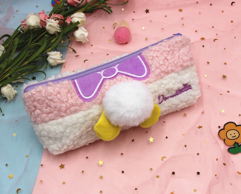 Wholesale Plush Pencil Bag Stationery Bag JDC-PB-Donglej002 Pencil Bags 东津 pink white Wholesale Jewelry JoyasDeChina Joyas De China