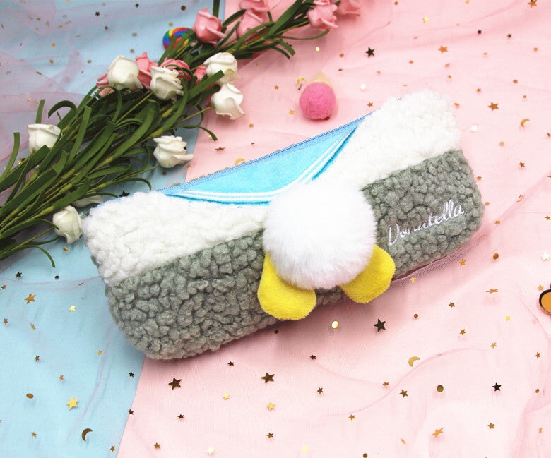 Wholesale Plush Pencil Bag Stationery Bag JDC-PB-Donglej002 Pencil Bags 东津 white green Wholesale Jewelry JoyasDeChina Joyas De China