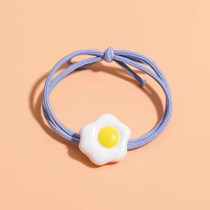 Wholesale Poached Egg Resin Plastic Hair Scrunchies JDC-HS-QiuC002 Hair Scrunchies 秋澈 blue Wholesale Jewelry JoyasDeChina Joyas De China