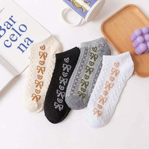 Wholesale Polyester Bow Knot Short Socks Women Invisible Socks JDC-SK-ShuX003 Sock 曙星 Wholesale Jewelry JoyasDeChina Joyas De China