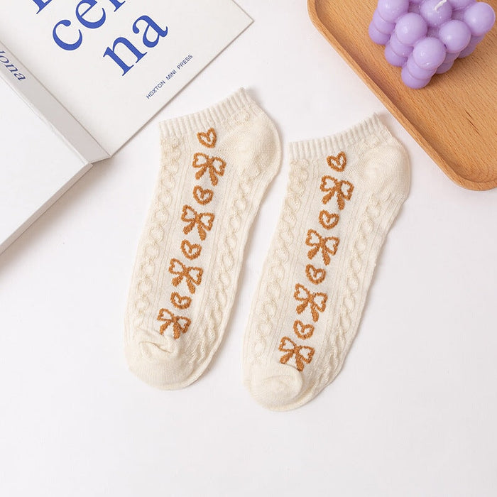 Wholesale Polyester Bow Knot Short Socks Women Invisible Socks JDC-SK-ShuX003 Sock 曙星 Wholesale Jewelry JoyasDeChina Joyas De China