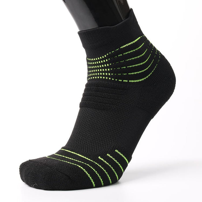 Wholesale Polyester Cotton Nylon Thickened Towel Bottom Basketball Socks For Men JDC-SK-LZL057 Sock 两只狼 black fluorescent green one size Wholesale Jewelry JoyasDeChina Joyas De China