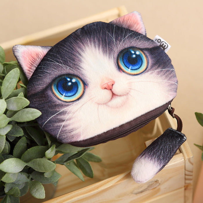 Wholesale polyester three-dimensional cat coin purse JDC-WT-Donglej015 Wallet 东津 purple Wholesale Jewelry JoyasDeChina Joyas De China