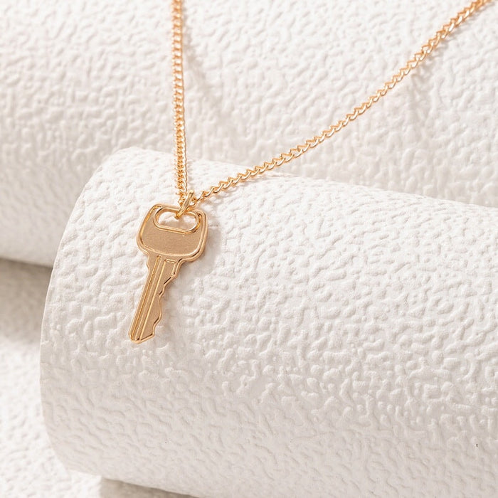 Wholesale popular elements key lock Butterfly Rose letter necklace mother's Day JDC-NE-C241 necklaces 陌茗 Wholesale Jewelry JoyasDeChina Joyas De China