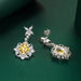 Wholesale premium sapphire long silver plated earrings JDC-ES-BZ001 Earrings 标志 Wholesale Jewelry JoyasDeChina Joyas De China