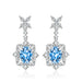 Wholesale premium sapphire long silver plated earrings JDC-ES-BZ001 Earrings 标志 Blue Wholesale Jewelry JoyasDeChina Joyas De China