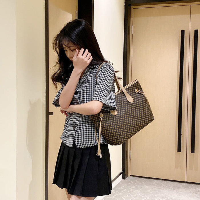 Wholesale printed Plaid women's convenience handbag JDC-HB-Xinc002 Handbags 狮岭鑫 Wholesale Jewelry JoyasDeChina Joyas De China