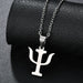 Wholesale Psychology PSI Symbol Stainless Steel Plating Necklace JDC-NE-RXSFL010 Necklaces 尚芙乐 steel color Wholesale Jewelry JoyasDeChina Joyas De China