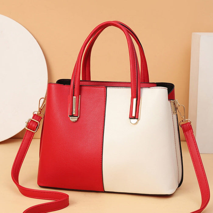 Wholesale PU colorblock messenger bag JDC-SD-GSDXF010 Shoulder Bags 丁仙法 red white Wholesale Jewelry JoyasDeChina Joyas De China