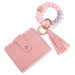 Wholesale PU Leather Silicone Beaded Tassel Card Holder Keychain JDC-KC-JinHan002 Keychains 金涵 Wholesale Jewelry JoyasDeChina Joyas De China