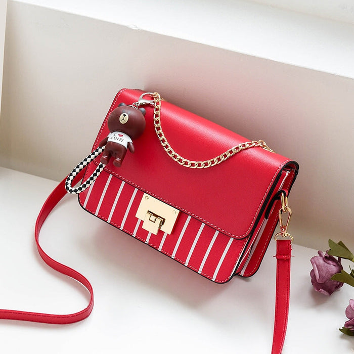 Wholesale PU on-the-go messenger bag JDC-SD-GSDXF001 Shoulder Bags 丁仙法 Stripe red Wholesale Jewelry JoyasDeChina Joyas De China