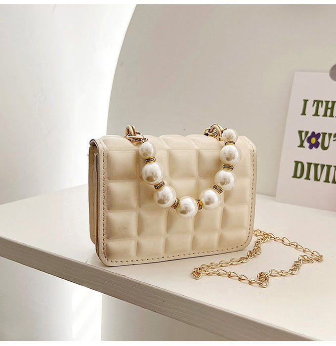 Wholesale PU pearl chain shoulder bag JDC-SD-KR042 Shoulder Bags 坤然 white Wholesale Jewelry JoyasDeChina Joyas De China