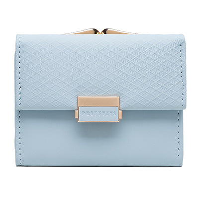 Wholesale PU Short Wallet JDC-WT-Huob009 Wallet 霍珀 light blue Wholesale Jewelry JoyasDeChina Joyas De China