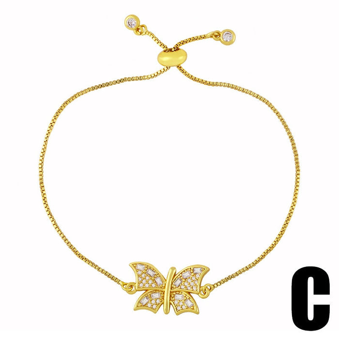 Wholesale pull adjustable copper zircon butterfly Mother's Day bracelet JDC-BT-AOS004 Bracelet 翱昇 Wholesale Jewelry JoyasDeChina Joyas De China