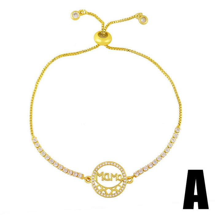 Wholesale pull adjustable copper zircon butterfly Mother's Day bracelet JDC-BT-AOS004 Bracelet 翱昇 A Wholesale Jewelry JoyasDeChina Joyas De China