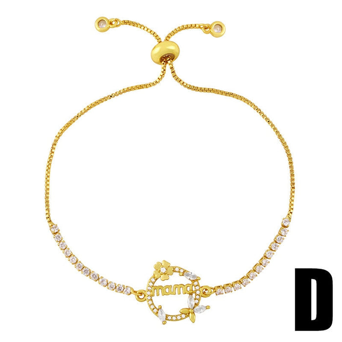 Wholesale pull adjustable copper zircon butterfly Mother's Day bracelet JDC-BT-AOS004 Bracelet 翱昇 D Wholesale Jewelry JoyasDeChina Joyas De China