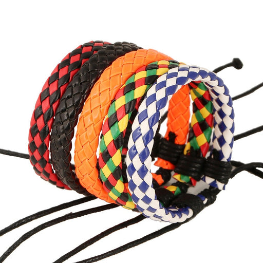 Wholesale pull adjustment leather braided bracelet JDC-BT-PK001 Bracelet 庞克 Wholesale Jewelry JoyasDeChina Joyas De China