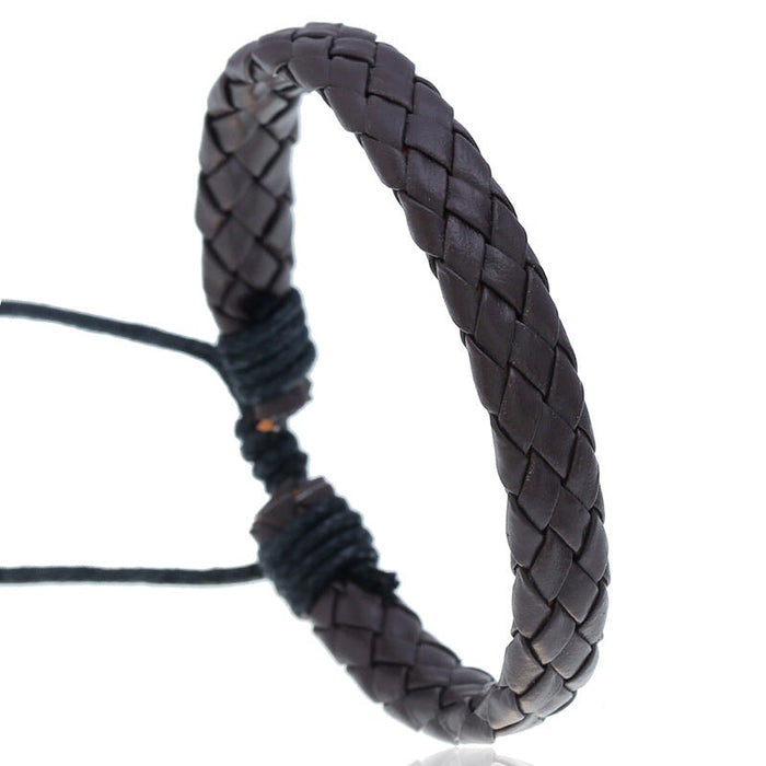 Wholesale pull adjustment leather braided bracelet JDC-BT-PK001 Bracelet 庞克 Wholesale Jewelry JoyasDeChina Joyas De China