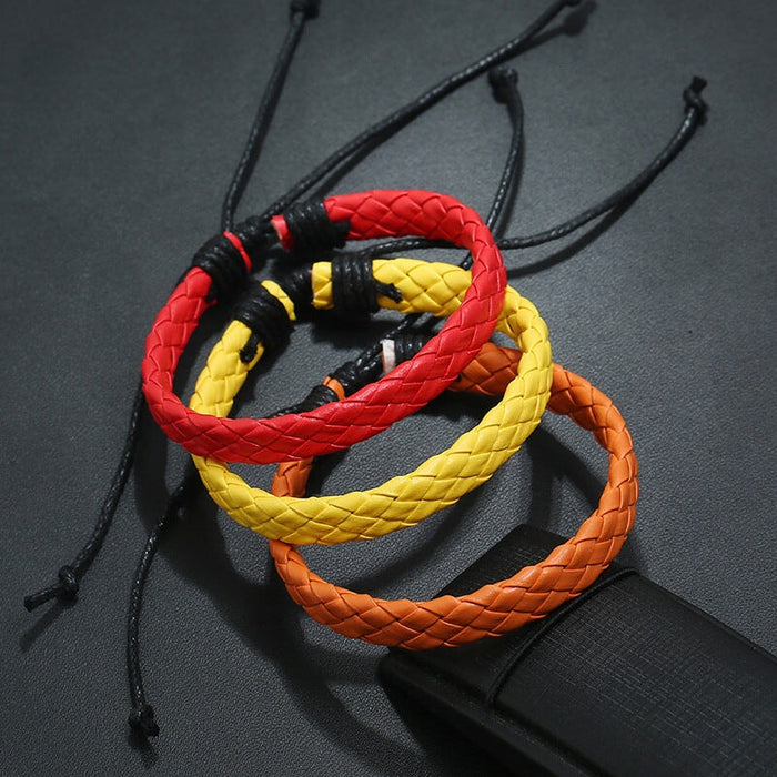 Wholesale pull adjustment leather braided bracelet JDC-BT-PK001 Bracelet 庞克 Wholesale Jewelry JoyasDeChina Joyas De China