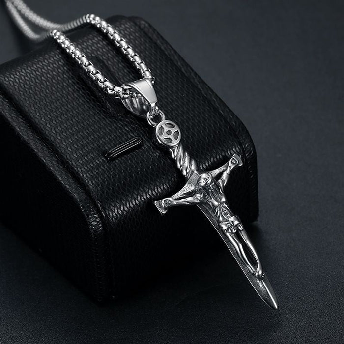 Wholesale Punk Religious Stainless Steel Catholic Jesus Cross Pendant JDC-CS-FY108 charms 福友 Wholesale Jewelry JoyasDeChina Joyas De China