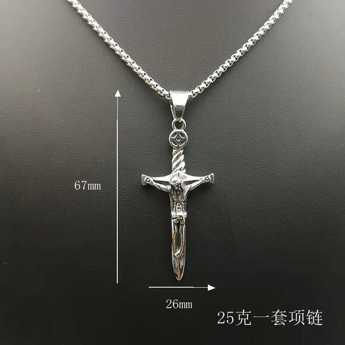 Wholesale Punk Religious Stainless Steel Catholic Jesus Cross Pendant JDC-CS-FY108 charms 福友 Wholesale Jewelry JoyasDeChina Joyas De China