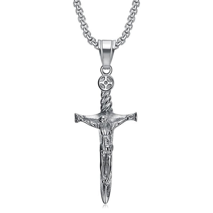 Wholesale Punk Religious Stainless Steel Catholic Jesus Cross Pendant JDC-CS-FY108 charms 福友 Wholesale Jewelry JoyasDeChina Joyas De China