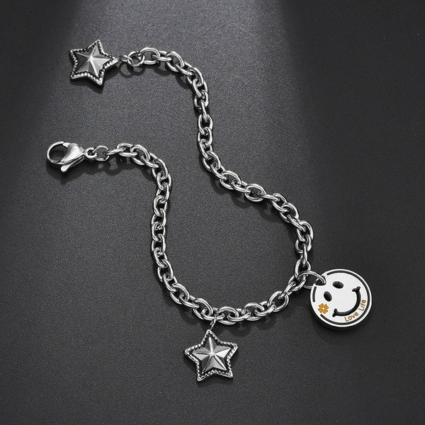 Bulk Jewelry Wholesale punk smile Star stainless steel bracelet  JDC-ST-L004 Wholesale factory from China YIWU China