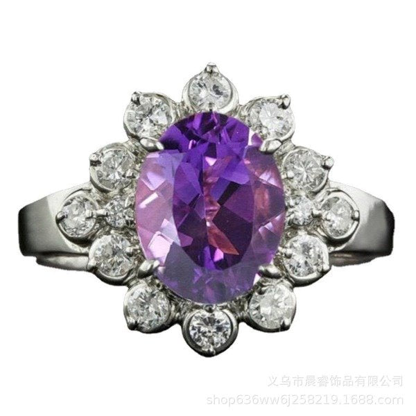 Wholesale Purple Artificial Gemstone Copper Rings JDC-RS-WN-085 Rings 薇妮 Wholesale Jewelry JoyasDeChina Joyas De China