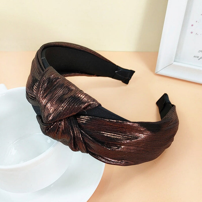 Wholesale purple bright silk hairband JDC-HD-O359 Headband 潮炫 Coffee color Wholesale Jewelry JoyasDeChina Joyas De China